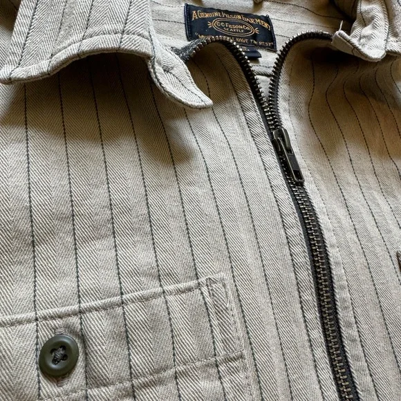 Filson Quarter Zip Short Sleeve Striped Popover Shirt - Men's S - Picture 2 of 3